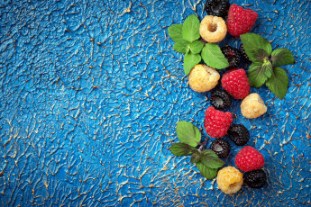 Картинка еда фрукты +ягоды ежевика малина
