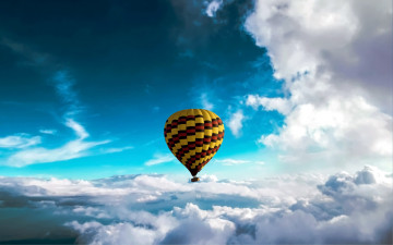 обоя авиация, воздушные шары дирижабли, облака, воздушный, шар, полет