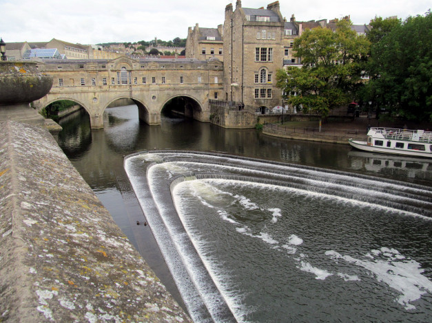 Обои картинки фото pulteney bridge, bath, somerset, uk, города, бат , великобритания, pulteney, bridge