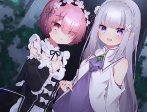 обоя аниме, re,  zero kara hajimeru isekai seikatsu, жизнь, в, альтернативном, мире, с, нуля