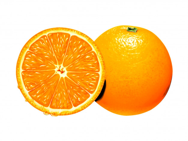 Обои картинки фото рисованное, еда, апельсин, цитрус