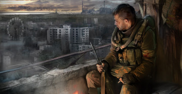 Картинка call of pripyat видео игры солдат город припять