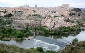 Картинка толедо испания города вода панорама здания