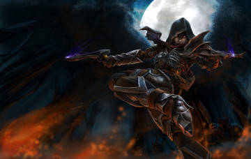 Картинка видео игры diablo iii плащ броня охотник demon hunter 3 арбалет оружие