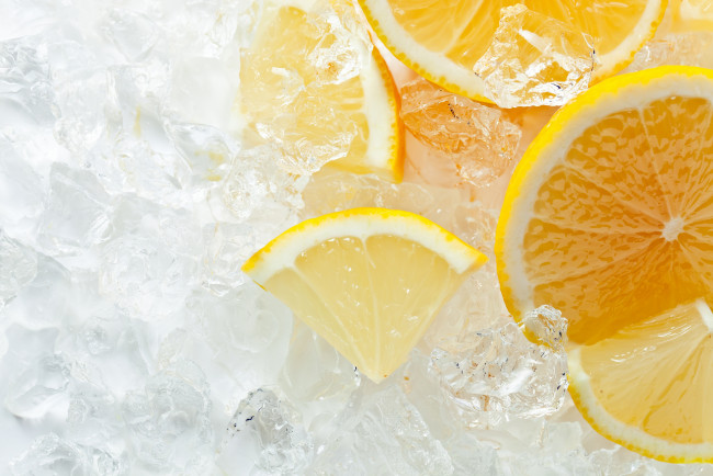 Обои картинки фото еда, цитрусы, citrus, лед, апельсин, ice, лимон, цитрус, orange, lemon