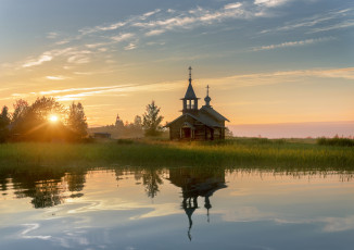 Картинка города -+православные+церкви +монастыри карелия кижи лето рассвет утро солнце свет церковь