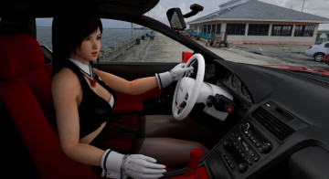 Картинка автомобили 3d+car&girl взгляд девушка автомобиль фон