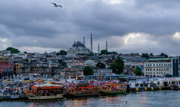 обоя города, стамбул , турция, панорама