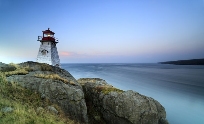 Обои картинки фото лонг-айленд,  залив фанди,  канада, природа, маяки, море, скалы, маяк
