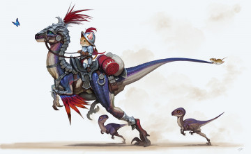 Картинка фэнтези существа бабочка динозавр мышка детская динозаврики riding рыцарь