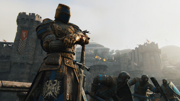 обоя видео игры, for honor, воины, рыцарь, замок