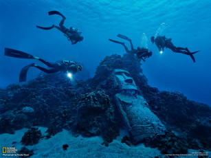 Картинка природа морские глубины море статуя