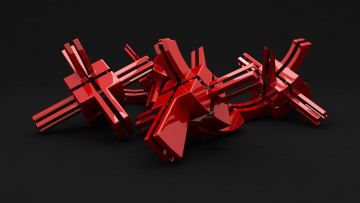 Картинка 3д графика modeling моделирование красный темный