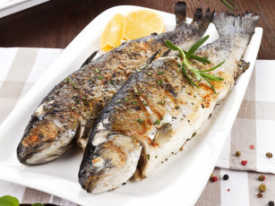 Картинка еда рыба +морепродукты +суши +роллы лимон жареная
