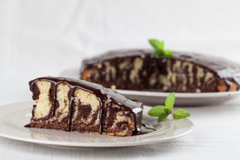 Картинка еда пирожные +кексы +печенье листья мяты шоколад шоколадные десерт выпечка