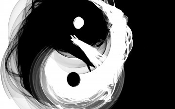 Картинка 3д графика yin yang инь Янь инь-Янь