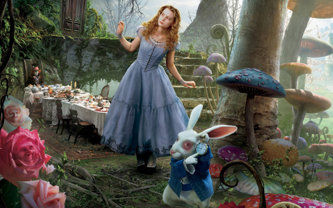 Обои картинки фото алиса, стране, чудес, кино, фильмы, alice, in, wonderland, заяц, в