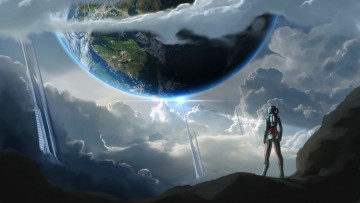 Картинка фэнтези иные+миры +иные+времена фантастика арт sci-fi планета земля будущее
