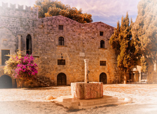 Картинка греция города -+здания +дома деревья цветы