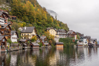 Картинка hallstatt города -+пейзажи городок озеро горы