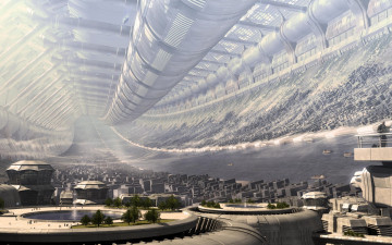 Картинка 3д+графика архитектура+ architecture город трубы будущее
