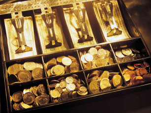 Картинка разное золото купюры монеты