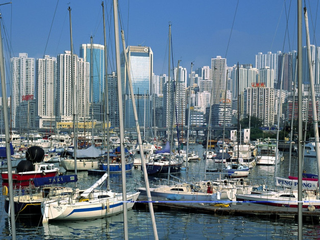 Обои картинки фото hongkong, корабли, порты, причалы