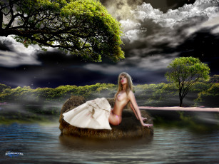 Картинка колдовское озеро фэнтези девушки