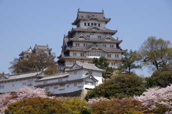 Картинка himeji castle города замки Японии химедзи Япония