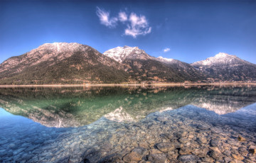 Картинка природа горы пейзаж дно озеро отражение