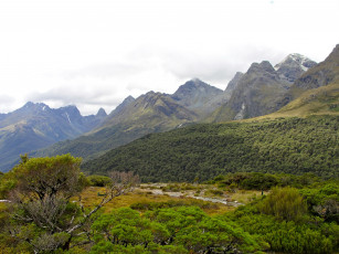 Картинка fiordland national park новая зеландия природа горы