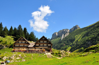Картинка швейцария аппенцелль иннерроден города пейзажи горы дома