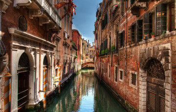 Картинка города венеция италия канал вода дома