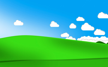 Картинка векторная+графика природа облака поле