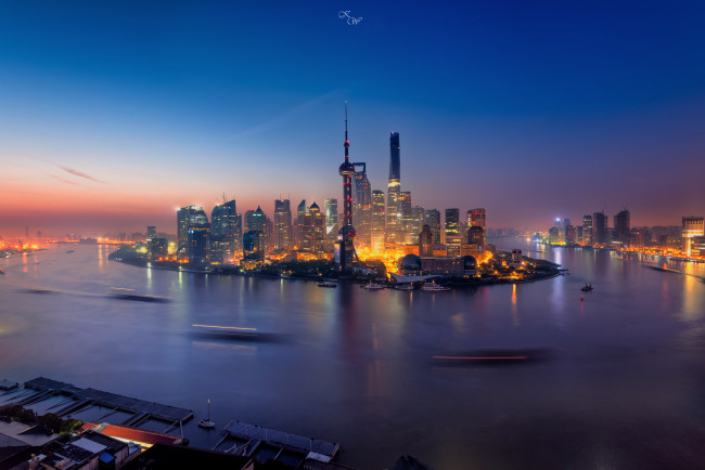 Обои картинки фото города, шанхай , китай, кнр, утро, город, шанхай