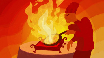 Картинка мультфильмы the+princess+and+the+frog пламя сковорода огонь повар