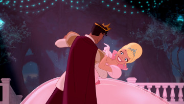 обоя мультфильмы, the princess and the frog, танец, улыбка, принц, принцесса