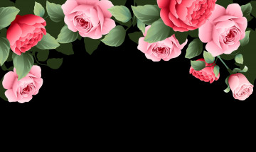 Картинка векторная+графика цветы+ flowers розы фон цветы