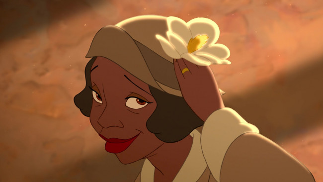 Обои картинки фото мультфильмы, the princess and the frog, женщина, негритянка, цветок