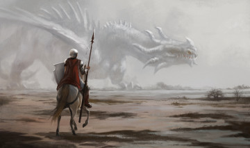 Картинка фэнтези драконы фон мужчина дракон конь