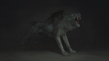 Картинка фэнтези оборотни волк фон оскал