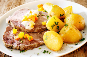 Картинка еда мясные+блюда картофель стейки