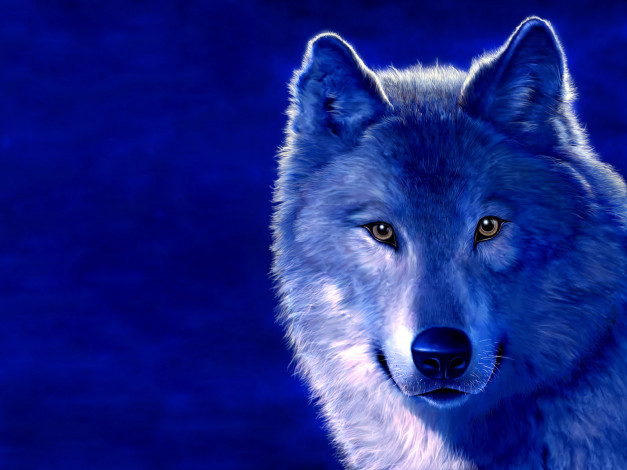 Обои картинки фото волк, рисованные, животные