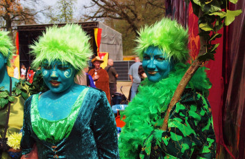 обоя разное, маски, карнавальные, костюмы, зеленый, эльфы, парики