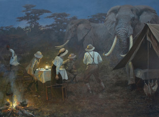 Картинка рисованные john seerey lester нападение слонов seerey-lester