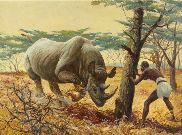 Обои картинки фото рисованные, courtney, allen, носорог