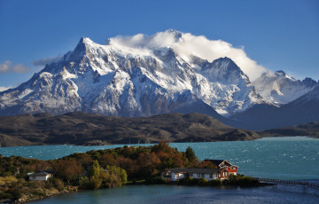 Картинка природа реки озера озеро горы отель Чили патагония остров