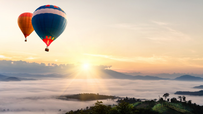 Обои картинки фото авиация, воздушные шары, шары, пейзаж, спорт