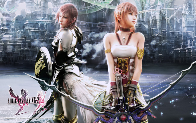 Обои картинки фото видео игры, final fantasy xiii-2, оружие, девушки, final, fantasy, xiii-2, 3д