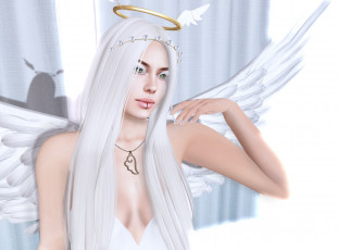 Картинка 3д+графика ангел+ angel ангел фон девушка взгляд